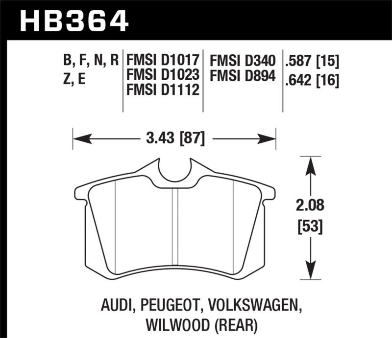 Picture of Hawk Performance HAWK HP+ Brake Pad Sets - HB364N.642
