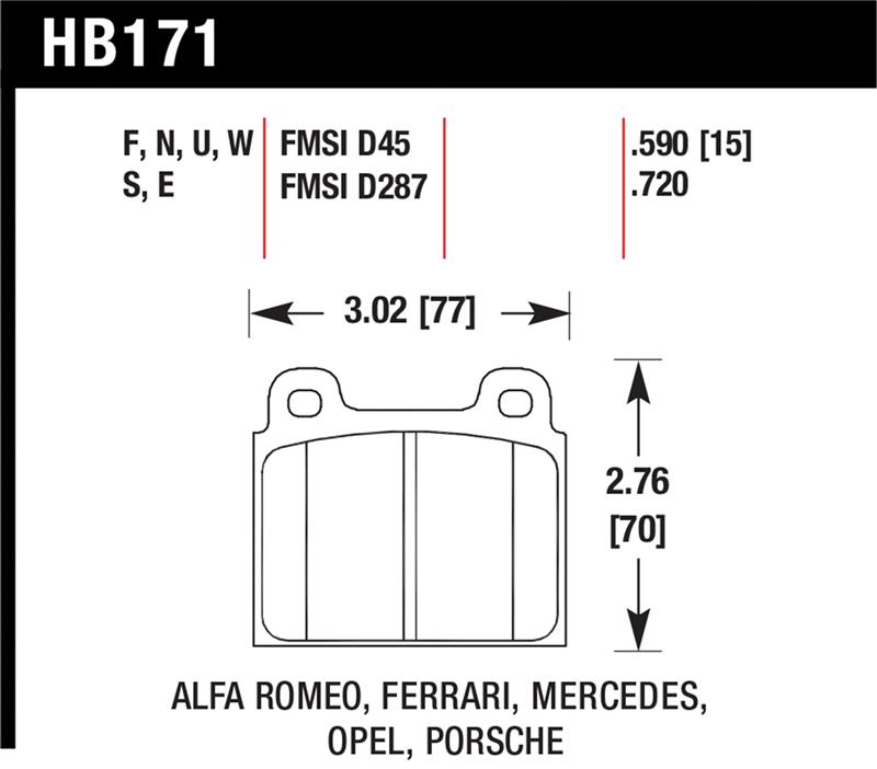 Picture of Hawk Performance HAWK HPS Brake Pad Sets - HB171F.590