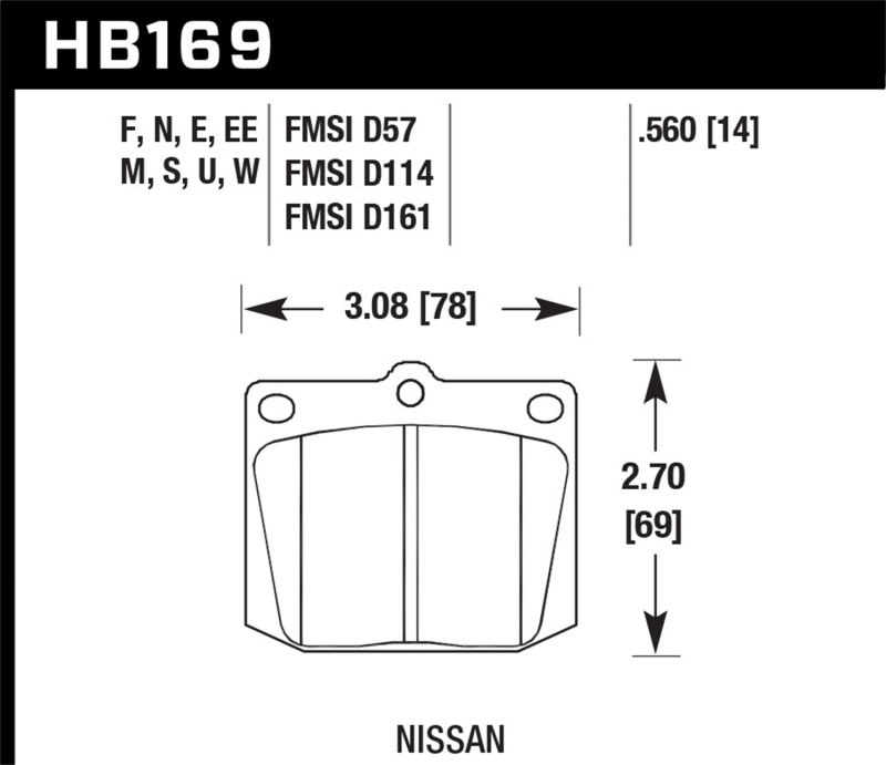 Picture of Hawk Performance HAWK HPS Brake Pad Sets - HB169F.560