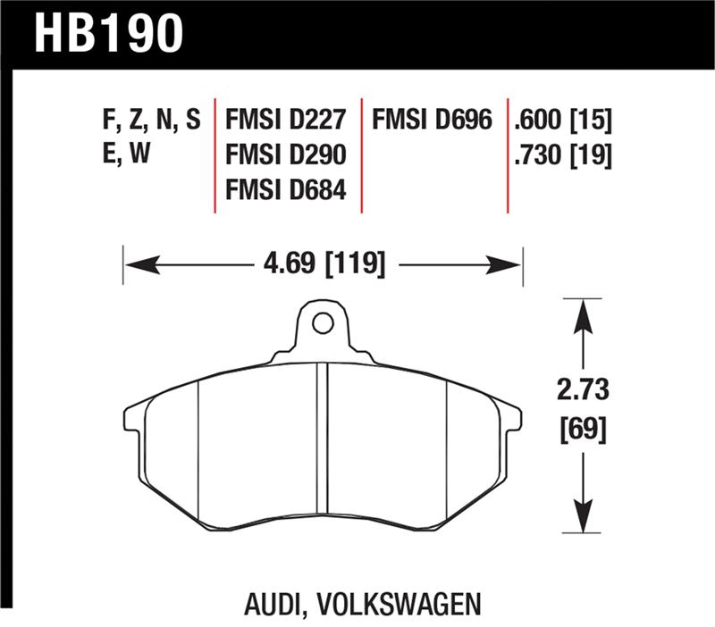 Picture of Hawk Performance HAWK HP+ Brake Pad Sets - HB190N.600