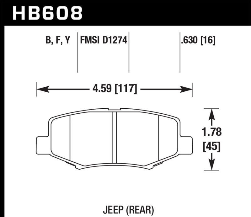 Picture of Hawk Performance HAWK HPS Brake Pad Sets - HB608F.630