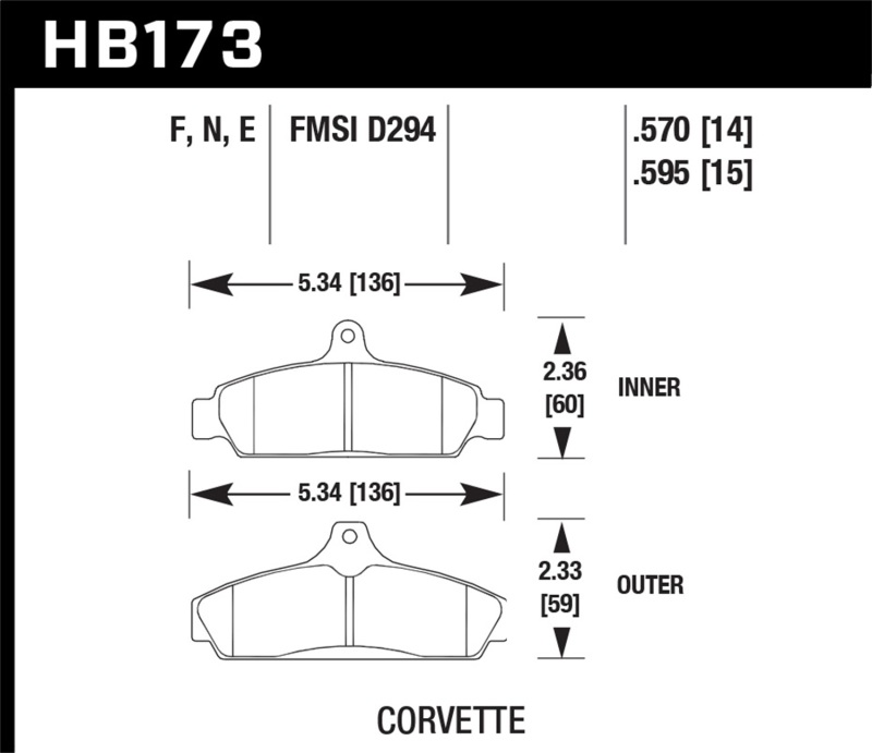 Picture of Hawk Performance HAWK HP+ Brake Pad Sets - HB173N.570
