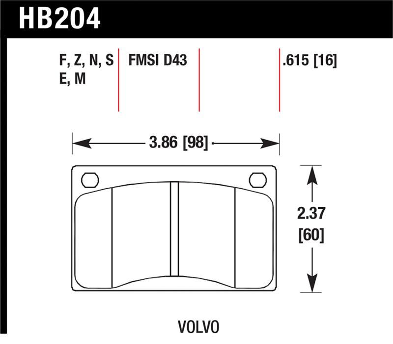Picture of Hawk Performance HAWK HPS Brake Pad Sets - HB204F.615