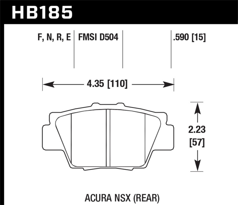 Picture of Hawk Performance HAWK HPS Brake Pad Sets - HB185F.590