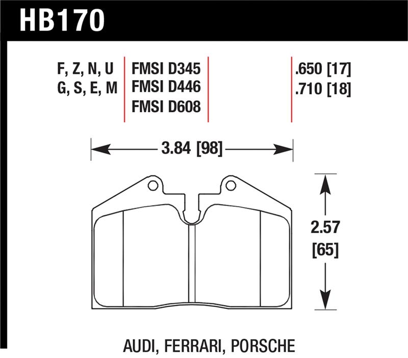 Picture of Hawk Performance HAWK HPS Brake Pad Sets - HB170F.650