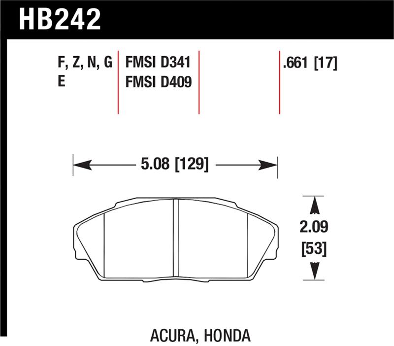 Picture of Hawk Performance HAWK HP+ Brake Pad Sets - HB242N.661