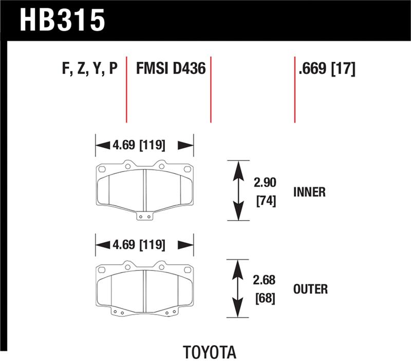 Picture of Hawk Performance HAWK HPS Brake Pad Sets - HB315F.669