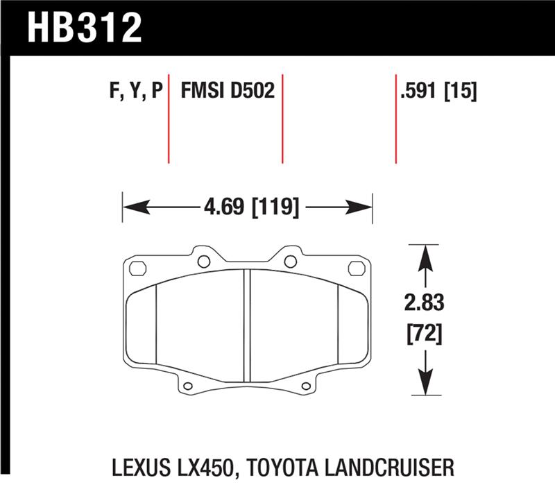 Picture of Hawk Performance HAWK HPS Brake Pad Sets - HB312F.591