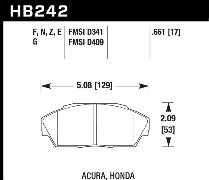 Picture of Hawk Performance HAWK HP+ Brake Pad Sets - HB242N.661
