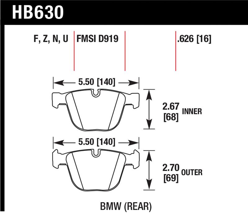 Picture of Hawk Performance HAWK Ceramic Brake Pad Sets - HB630Z.626