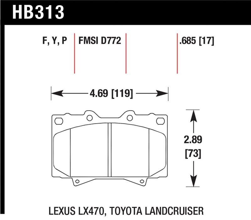 Picture of Hawk Performance HAWK Super Duty Brake Pad Sets - HB313P.685