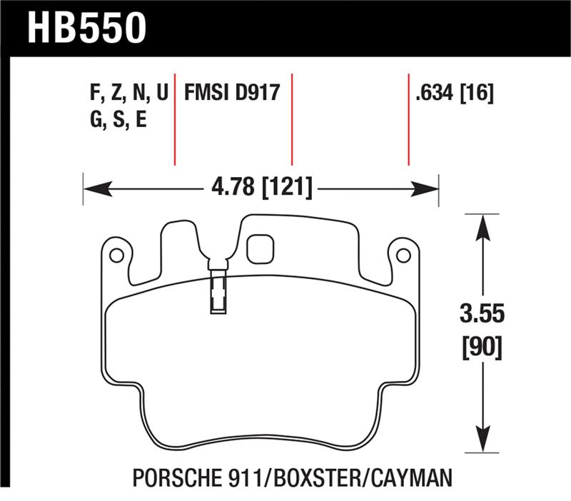 Picture of Hawk Performance HAWK Ceramic Brake Pad Sets - HB550Z.634