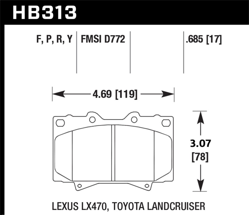 Picture of Hawk Performance HAWK HPS Brake Pad Sets - HB313F.685