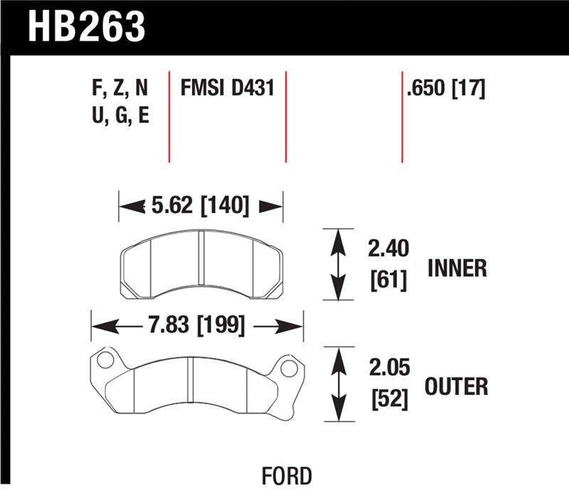 Picture of Hawk Performance HAWK Ceramic Brake Pad Sets - HB263Z.650