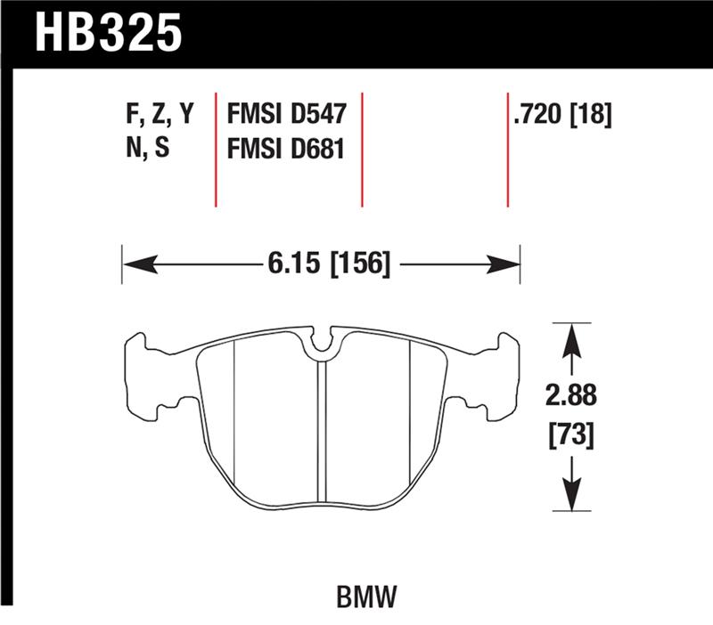 Picture of Hawk Performance HAWK HPS Brake Pad Sets - HB325F.720