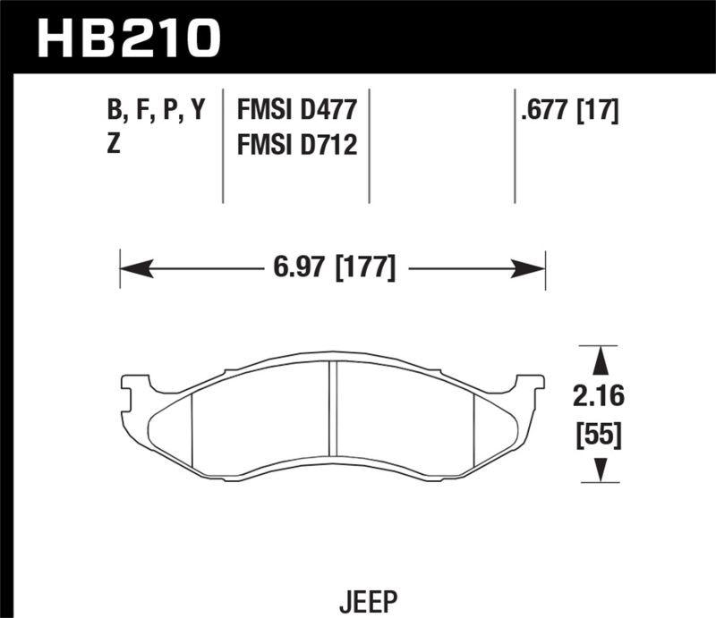 Picture of Hawk Performance HAWK Ceramic Brake Pad Sets - HB210Z.677