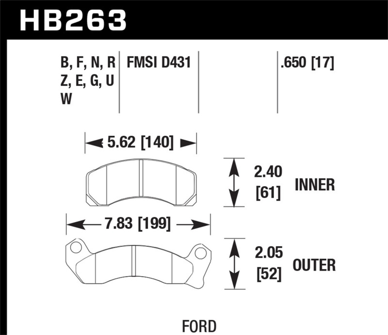 Picture of Hawk Performance HAWK HP+ Brake Pad Sets - HB263N.650