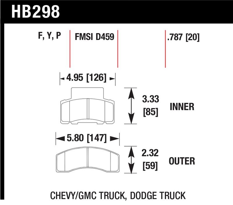 Picture of Hawk Performance HAWK HPS Brake Pad Sets - HB298F.787