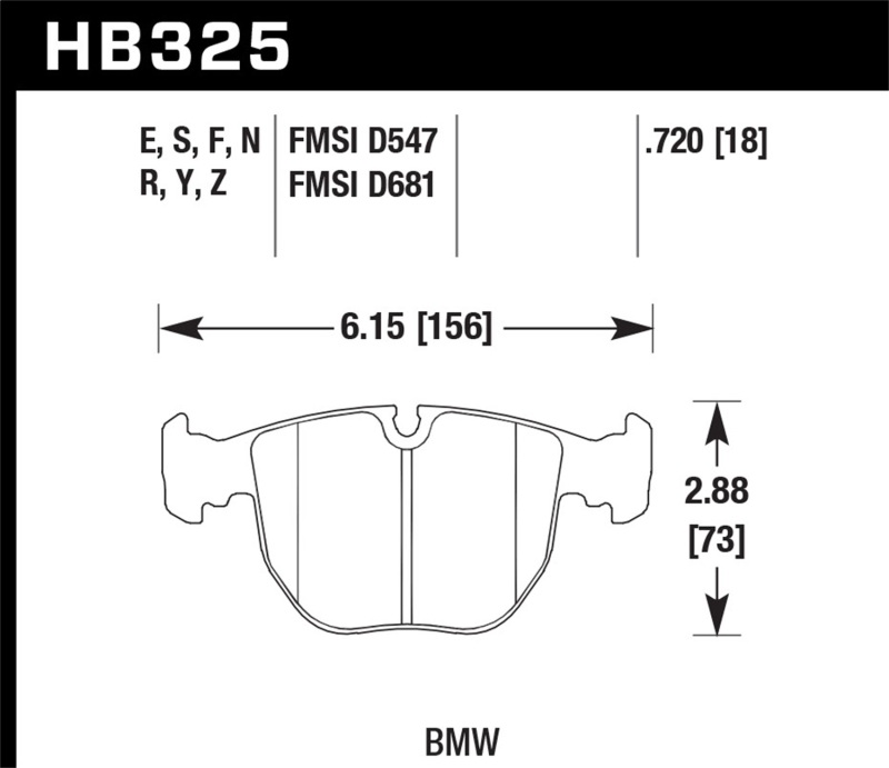 Picture of Hawk Performance HAWK HPS Brake Pad Sets - HB325F.720