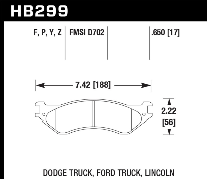 Picture of Hawk Performance HAWK HPS Brake Pad Sets - HB299F.650