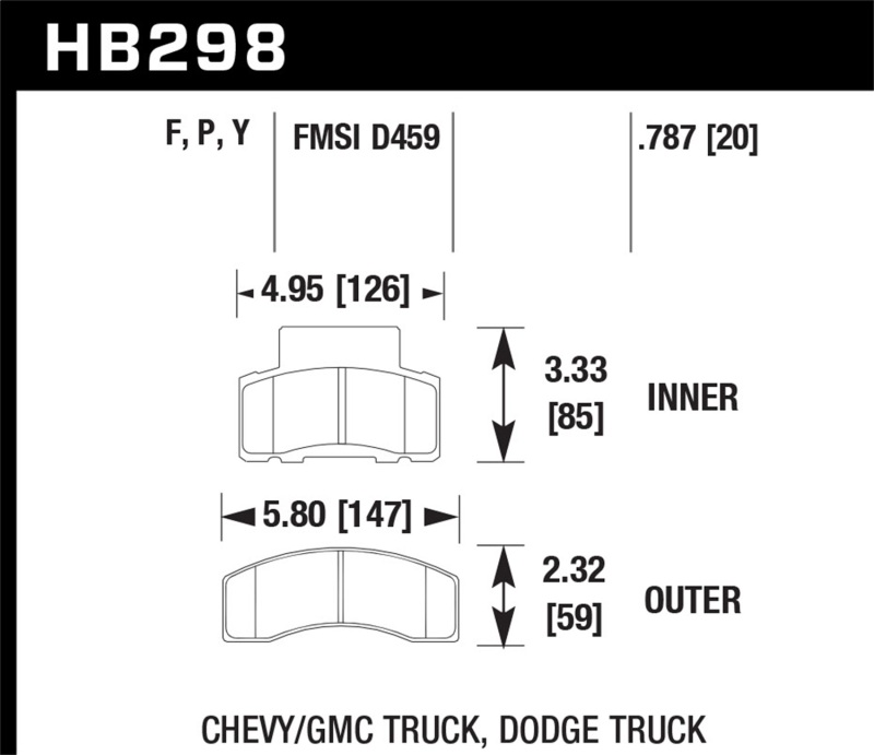Picture of Hawk Performance HAWK HPS Brake Pad Sets - HB298F.787