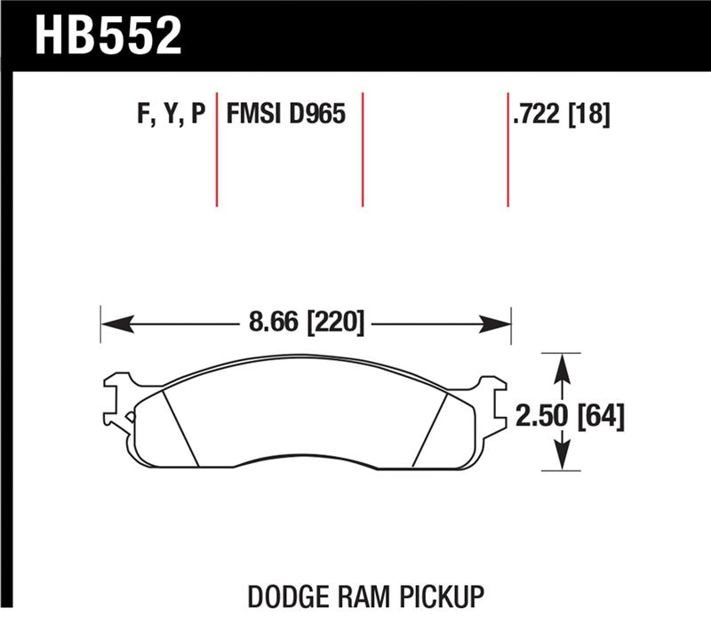 Picture of Hawk Performance HAWK Super Duty Brake Pad Sets Front - HB552P.722