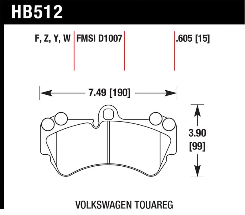 Picture of Hawk Performance HAWK HPS Brake Pad Sets - HB512F.605