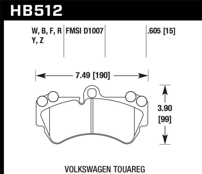Picture of Hawk Performance HAWK HPS Brake Pad Sets - HB512F.605