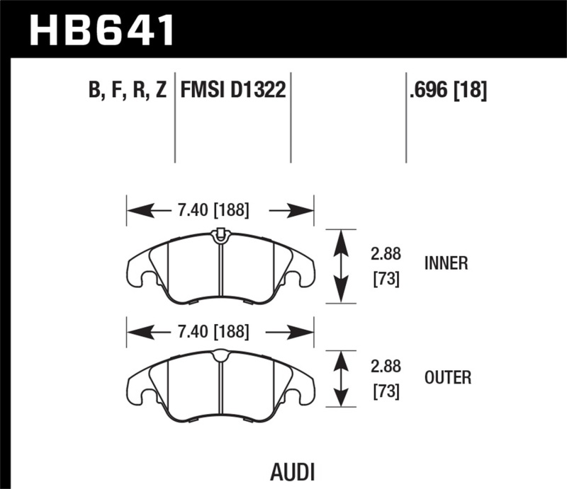 Picture of Hawk Performance HAWK Ceramic Brake Pad Sets - HB641Z.696