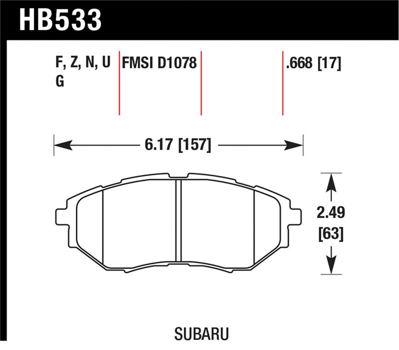 Picture of Hawk Performance HAWK DTC-70 Brake Pad Sets Front - HB533U.668