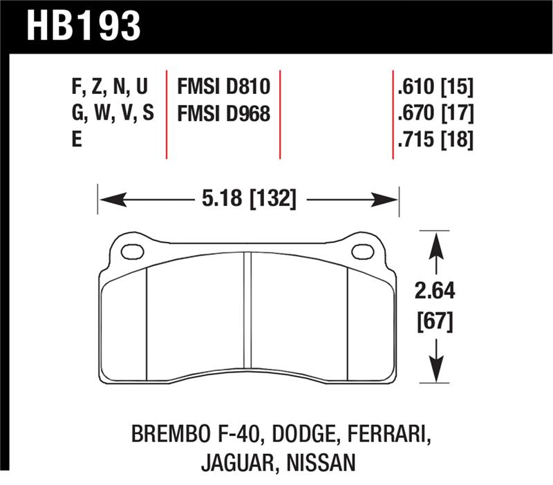 Picture of Hawk Performance HAWK DTC-30 Brake Pad Sets Front - HB193W.670
