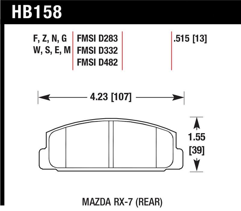 Picture of Hawk Performance HAWK Blue 9012 Brake Pad Sets - HB158E.515