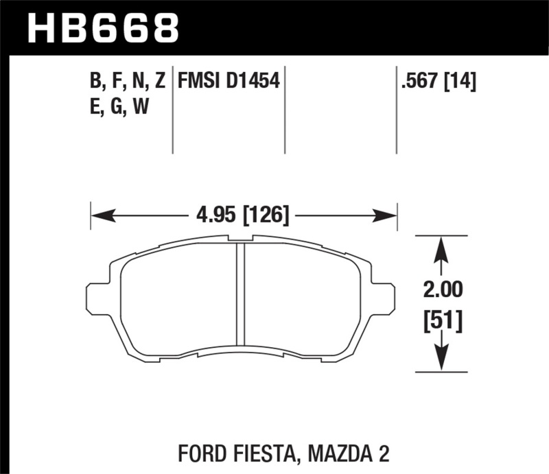 Picture of Hawk Performance HAWK HPS Brake Pad Sets Front - HB668F.567