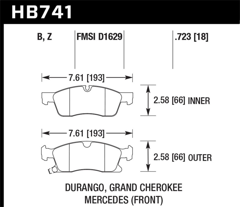 Picture of Hawk Performance HAWK HPS 5.0 Brake Pad Sets - HB741B.723