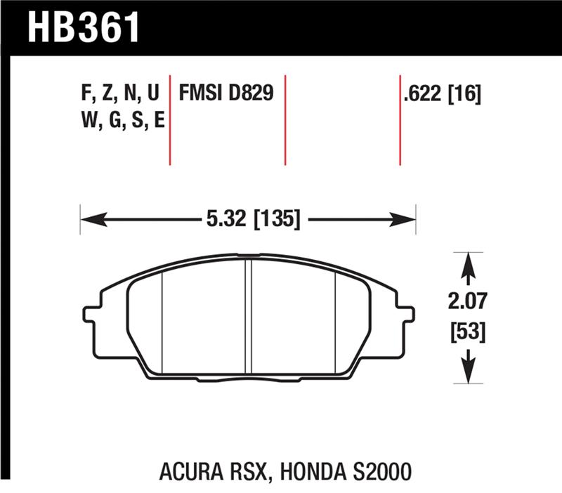 Picture of Hawk Performance HAWK DTC-60 Brake Pad Sets - HB361G.622