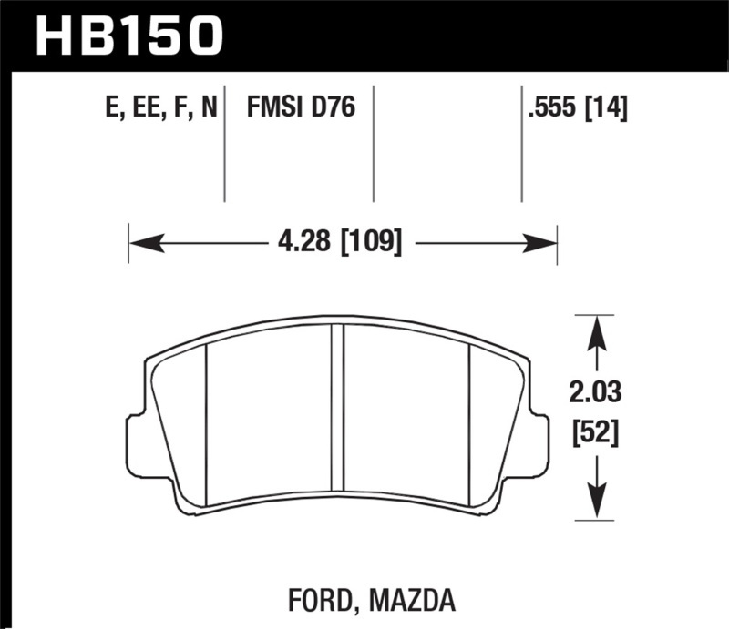 Picture of Hawk Performance HAWK Blue 9012 Brake Pad Sets - HB150E.555