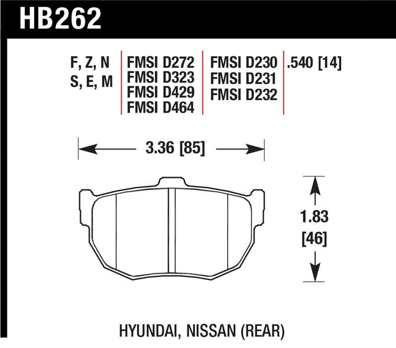Picture of Hawk Performance HAWK HT-10 Brake Pad Sets - HB262S.540