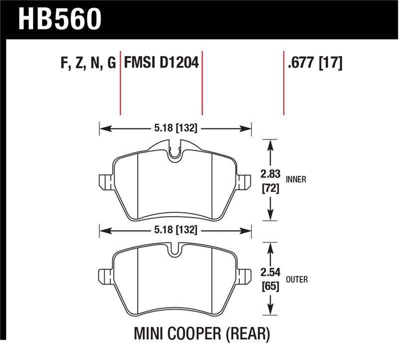 Picture of Hawk Performance HAWK HPS Brake Pad Sets - HB560F.677