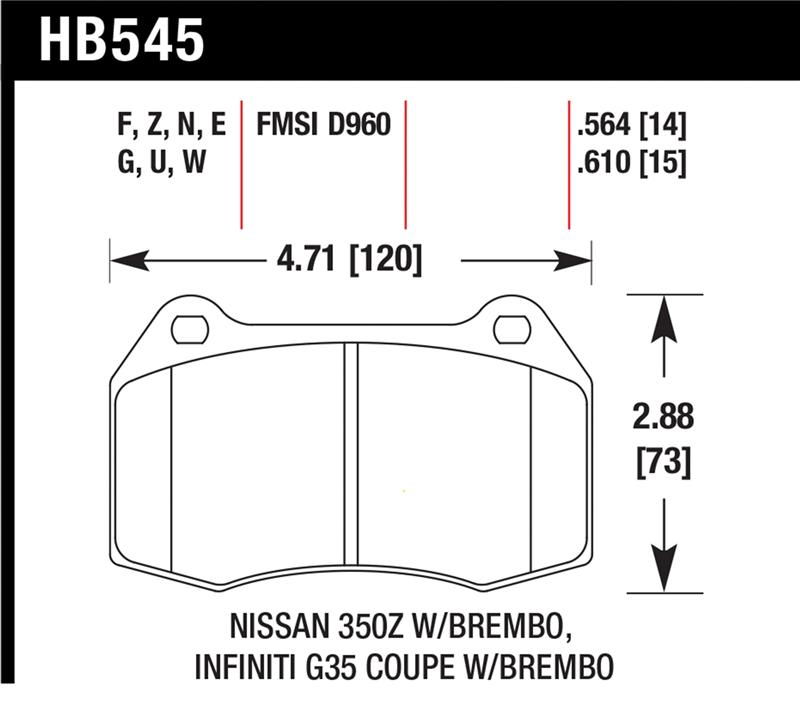 Picture of Hawk Performance HAWK DTC-60 Brake Pad Sets - HB545G.564