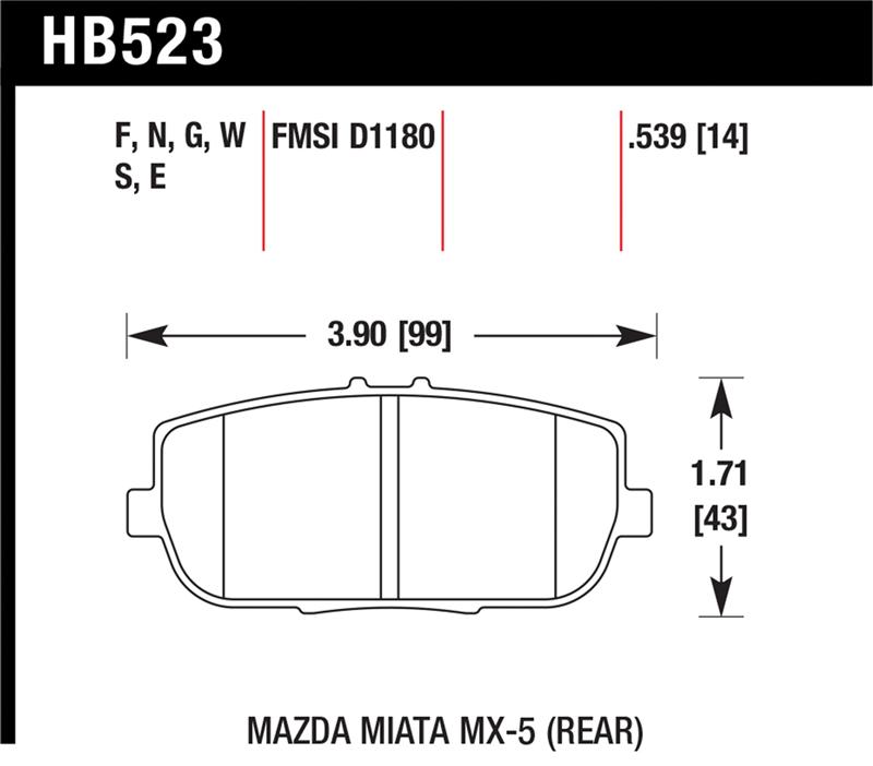 Picture of Hawk Performance HAWK DTC-60 Brake Pad Sets - HB523G.539