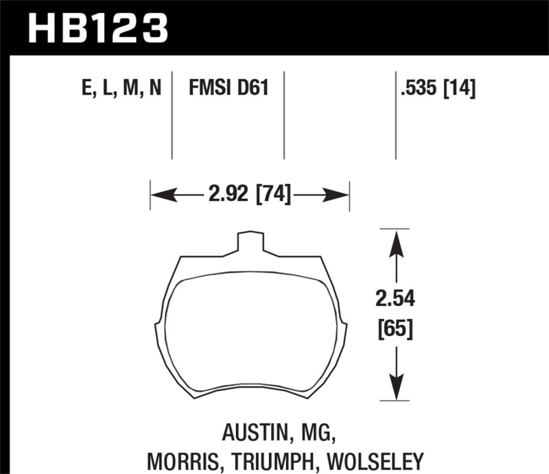 Picture of Hawk Performance HAWK Black Brake Pad Sets - HB123M.535