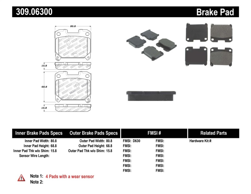 Picture of Sport Brake Pads with Shims