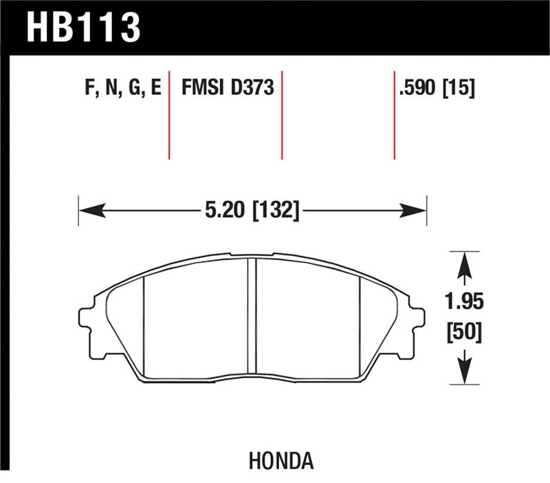 Picture of Hawk Performance HAWK HPS Brake Pad Sets - HB113F.590