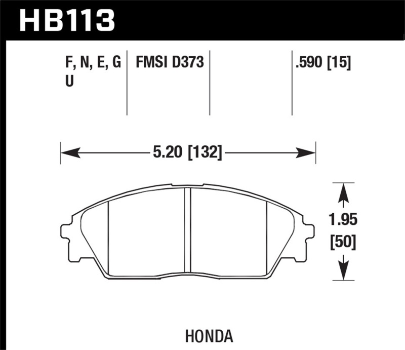 Picture of Hawk Performance HAWK HPS Brake Pad Sets - HB113F.590
