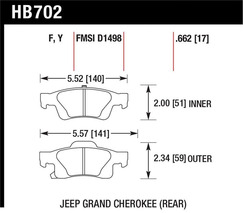 Picture of Hawk Performance HAWK Ceramic Brake Pad Sets - HB702Z.662