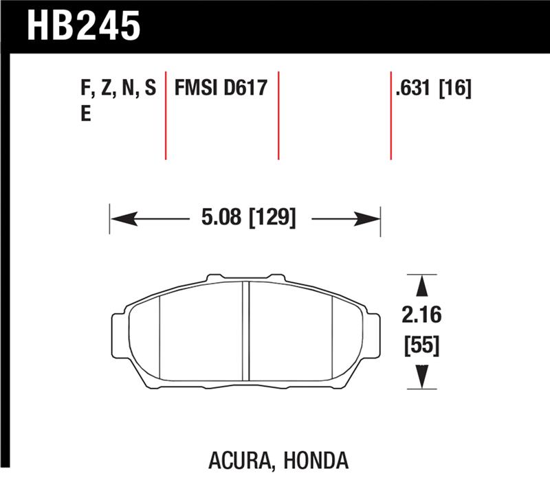 Picture of Hawk Performance HAWK DTC-60 Brake Pad Sets - HB245G.631