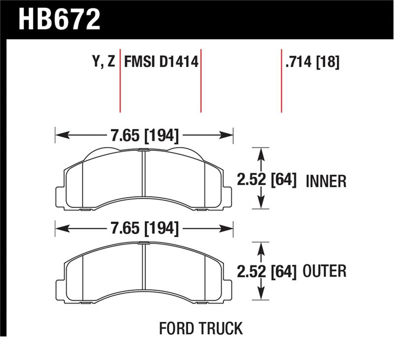 Picture of Hawk Performance HAWK LTS Brake Pads - HB672Y.714