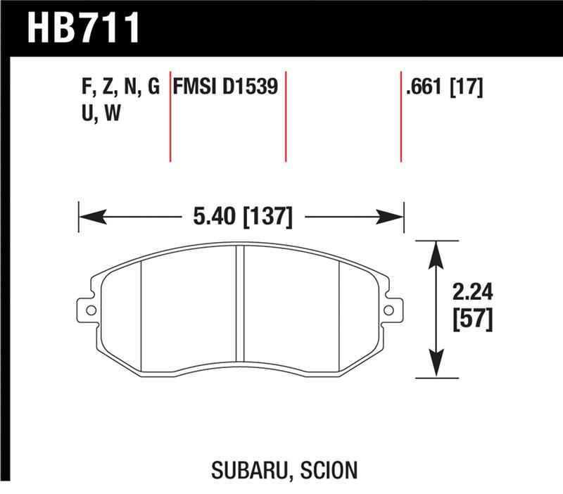 Picture of Hawk Performance HAWK HP+ Brake Pad Sets Front - HB711N.661