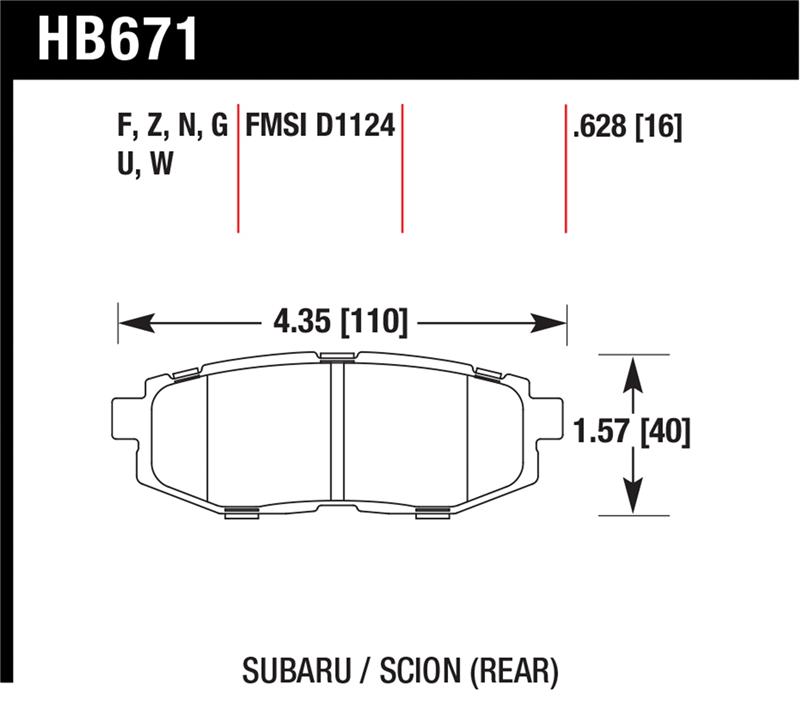 Picture of Hawk Performance HAWK DTC-70 Brake Pad Sets - HB671U.628