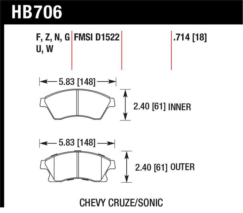 Picture of Hawk Performance HAWK HP+ Brake Pad Sets - HB706N.714